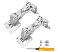 Jiaxitek Confezione da 2 cerniere nascoste a 170 gradi, idrauliche regolabili, montaggio superficiale, cerniere nascoste per porte senza telaio