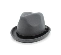 Jiaxu Cappelli Cappello a Cilindro Piccolo Autunnale e Invernale, Cappello a Tesa Corta Arricciato in Lana, Cappello a Cilindro a Forma di Campana(Grigio Scuro)