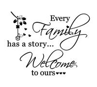 Jiayaus Adesivi Murali con Citazioni Motivazionali con Scritta In Inglese " Every Family Has A Story Welcome to Ours ", Personalizzare Scritte Adesive per Pareti per Decorazioni Parete