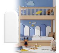 JIAYING 3D Antiurto Rivestimento Murale for Bambini Staccabile Adesivo Pannelli Murali, Softpack Insonorizzati Adesivi Murali Testiera Pannello di Protezione(White,20cmx40cm-2pcs)