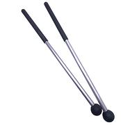 Jiayouy 1 paio di mazzuole in gomma per marimba, per xilofono, percussione, con manico in lega di alluminio, lunghezza 38 cm, colore nero