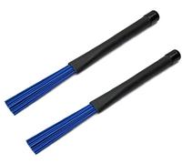 Jiayouy 1 paio di spazzole per batteria bacchette percussioni retrattile nylon pennello stick per Cajon Jazz Acoustic Rock Band Music Lover