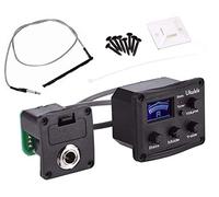Jiayouy 1 set 3-Band EQ Piezo Pickup Ukulele Preamp Amplificatore Equalizzatore Sistema Tuner con Display LCD e Controllo Volume