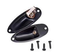 Jiayouy 2 pezzi barca stile chitarra uscita jack presa piastra con viti per Fender Strat Stratocater chitarra elettrica parti di ricambio nero
