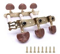 Jiayouy 2 pezzi chitarra classica accordatori chiavi meccaniche sintonizzazione pioli 3 sinistra 3 destra con viti di montaggio agata marrone semicerchio pulsanti tipo - A