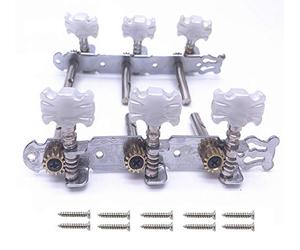 Jiayouy 2 pezzi sintonizzatori per chitarra pioli per sintonizzatori chiavi teste macchina per chitarra acustica folk 3R3L placcato argento