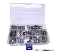 Jiayouy 268 viti di montaggio per chitarra, kit di 9 tipi di viti per chitarra elettrica, per ponte, pickup, battipenna e sintonizzatore, interruttore, piastra per collo con molle e pinzette argento