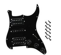 Jiayouy 3-Ply 11 Fori HSH Caricato Precablato Strat Pickguard Guard Piastra per Fender Strat Sostituzione Chitarra Elettrica Nero