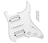 Jiayouy 3-Ply 11 Fori HSH Caricato Precablato Strat Pickguard Guard Piastra per Fender Strat Sostituzione Chitarra Elettrica Bianco