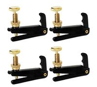 Jiayouy 4Pcs 3/4-4/4 Violino Accordatori di Metallo String Regolatori Tuner Violino Strumenti Accessori Nero