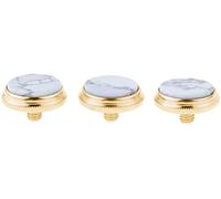 Jiayouy Bottoni per le dita della tromba, colore oro, bianco, turchese, intarsio, per accessori di ricambio, 3 pezzi