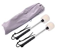 Jiayouy Confezione da 2 mazzuole per grancassa con testa in feltro e custodia in velluto, 32 cm