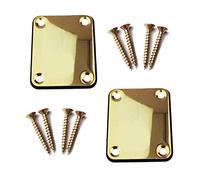 Jiayouy Confezione da 2 piastre per chitarra con viti di montaggio, piastra in metallo per chitarra elettrica Stratocaster e Tele, colore oro