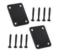 Jiayouy Confezione da 2 piastre per chitarra con viti di montaggio, piastra in metallo per chitarra elettrica Stratocaster e Tele, colore nero