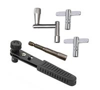 Jiayouy Confezione da 5 chiavi a tamburo standard in acciaio cromato con chiave dinamometrica a cricchetto per trapano e chiave a tamburo sintonizzatore a percussione strumento hardware per accessori per batteria