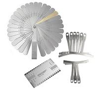 Jiayouy Kit di strumenti da liutaio per chitarra, 11 pezzi, con 9 calibri per raggio sottoricarda, righello con 32 lame, spessimetro per chitarra e basso