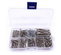 Jiayouy Kit di viti assortite per chitarra elettrica, 248 pezzi, 9 tipi, per ponte chitarra elettrica, pickup, battipenna, accordatore, interruttore, piastra per il collo con molle e pinzette, argento