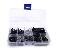 Jiayouy Kit di viti per chitarra elettrica, 248 pezzi, 9 tipi di viti per chitarra elettrica, per ponte, pickup, battipenna per accordatore, interruttore, piastra per collo con molle e pinzette, colore nero