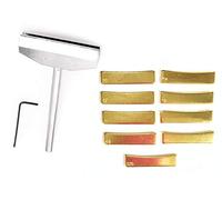 Jiayouy Luthier Tools Set Chitarra Basso Fret Press Caul Tastiera Strumento di Pressatura + 9 Pezzi Inserti Radiano In Ottone Con Chiave Esagonale - Argento