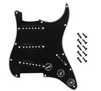Jiayouy Nero SSS 3 strati caricato precablato battipenna piastra posteriore con pickup a bobina singola set adatto per parti di chitarre elettriche stile Strat Stratocaster vintage