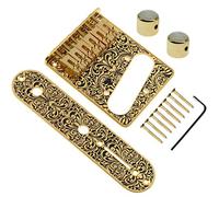 Jiayouy Piastra a ponte con interruttore a 3 vie, 2 manopole a cupola zigrinate per chitarra elettrica Tele Telecaster a 6 corde (oro A)