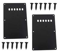 Jiayouy Piastra di copertura per chitarra a 6 fori, 2 pezzi, battipenna per tremolo, piastra posteriore con viti, per chitarre Stratocaster ST SQ