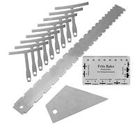 Jiayouy Set di 12 strumenti liutaio per chitarra collo dentellato bordo dritto 9 pezzi calibro per raggio della chitarra strumento di configurazione per chitarra e basso