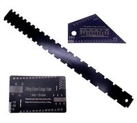 Jiayouy Set di 3 strumenti per liutaio, placcatura nera, manico per chitarra, bordo dritto, righello per chitarra e basso, set di strumenti per l'installazione di chitarra e basso, in acciaio inox