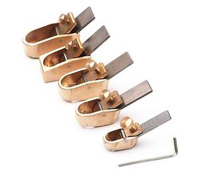 Jiayouy Set di 5 pialle in micro ottone per violino, 8-16 mm, larghezza della lama per violino fai da te, viola, violoncello, strumento in legno dorato