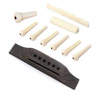 Jiayouy Set di 6 piroli per chitarra acustica in palissandro con capotasto per ponte, 6 piroli per ponte, perni terminali, sella e capotasto, stile B, beige