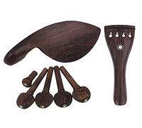 Jiayouy Set di 7 mentoniere per violino in legno wengé, con 4 pioli di accordatura, cordiera, puntale per violino 4/4-3/4