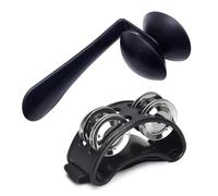 Jiayouy Shaker per tallone con tamburello a pedale strumento a percussione per suonare batteria e chitarra, 2 pezzi