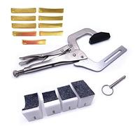 Jiayouy Strumento di pressatura dei tasti portatile, strumento per liutaio, con 4 supporti imbottiti in PVC + 9 pezzi in ottone 7,25/9,5/10/12/14/15/16/17/20/Radian Fret Inse