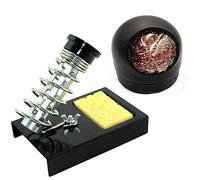 Jiayouy Supporto per saldatore con base nera e 1 supporto a sfera con detergente per punta di saldatura