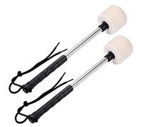 Jiayouy Un paio di mazze per grancassa in feltro per timpani, con manico in acciaio inox, accessorio per percussione, lunghezza 320 cm