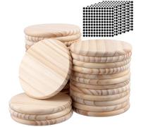 JIAYUET 30 sottobicchieri rotondi in legno da 10 cm, non finiti, vuoti, per pittura fai da te
