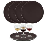 JIAYUET Gastro - Set di 5 vassoi rotondi, 28 cm, antiscivolo, rotondi, per bar, ristorante
