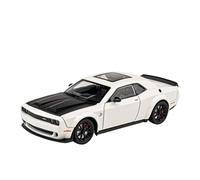 JIAYUNEU 1:24 Per Dodge Challenger Hellcat SRT Alloy Scale Model Car Modelli Di Auto In Miniatura Con Luci Funzionanti E Suono Kit per collezionismo di hobby(White)