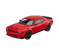 JIAYUNEU 1:32 Per Dodge Challenger SRT Hellcat Alloy Muscle Car Model Modello Di Auto In Metallo Pressofuso Ad Alta Simulazione Con Suono E Luce Kit per collezionismo di hobby(Rosso)
