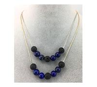 JIAZIB Charm Necklace Birthday Gifts Colorful Natural Agate Lava Rock Volcanic Stone for Girls Anniversary Party (Color : Three)