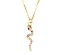 JIAZIB Collana con ciondoli Regali di Compleanno Ciondolo a serpentina con Diamanti placcati in Oro 18 carati in Rame for l'anniversario della Festa della Figlia (Color : Oro)