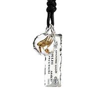 JIAZIB Collana con ciondoli Regali di Compleanno Ciondolo Rettangolare in Argento 925 Semplice con Corda di Cera for la Festa delle Amiche (Color : Pendant)