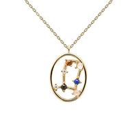 JIAZIB Collane con ciondolo Compleanno Regali di Natale Ciondolo ovale a dodici costellazioni in rame for la festa delle amiche (Color : Pisces)