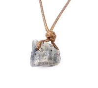 JIAZIB Collane con ciondolo Regali di Natale Corda di cera pendente in agata di cristallo naturale irregolare for la festa delle sorelle (Color : Flash stone)