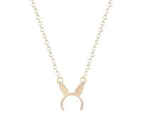 JIAZIB Pendant Necklaces Birthday Christmas Gifts Simple Alloy Rabbit Ear Pendant for Sister Party Anniversary (Color : Golden)