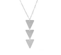 JIAZIB Pendant Necklaces Christmas Birthday Gifts Alloy Adjustable Length Triangle Simple for Wife Anniversary (Color : Triangle sliver)