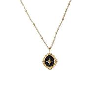 JIAZIB Pendant Necklaces Christmas Gifts Eight-pointed Star Coin Clavicle Chain 925 Silver for Friends Party