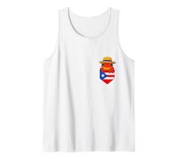 Jibaro Coqui Frog Puerto Rico Flag Buricua Pocket Borinquen Canotta