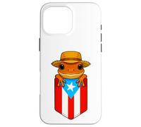 Jibaro Coqui Frog Puerto Rico Flag Buricua Pocket Borinquen Custodia per iPhone 16 Pro Max