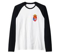 Jibaro Coqui Frog Puerto Rico Flag Buricua Pocket Borinquen Maglia con Maniche Raglan